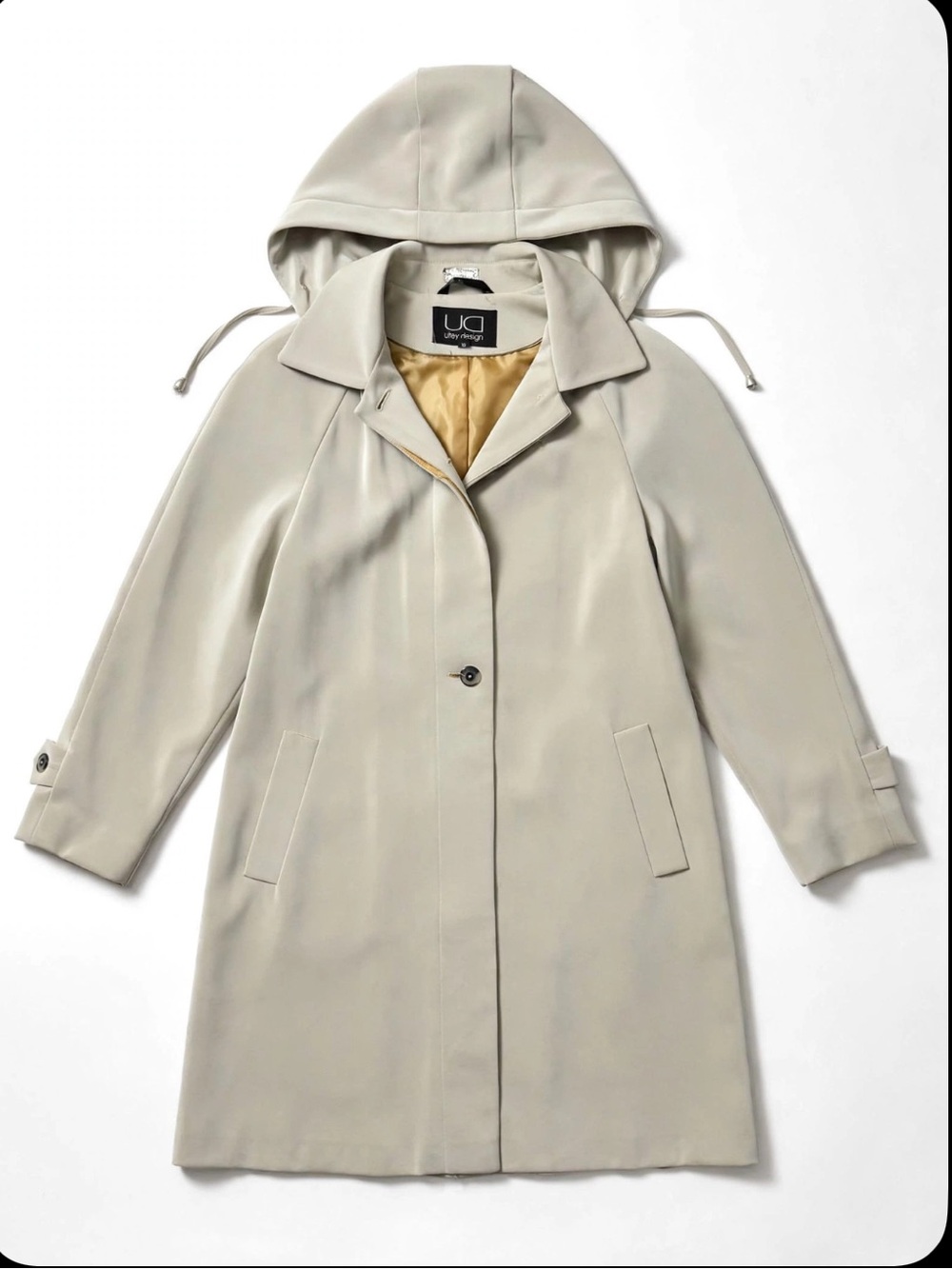 Utex gabardine hooded trench coat